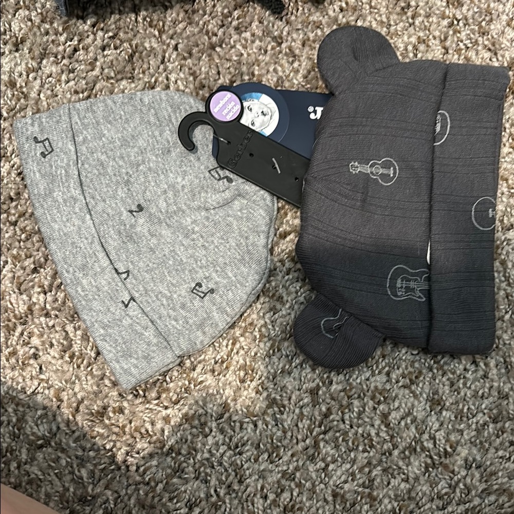 Gerber Gray and Black Baby Hats
